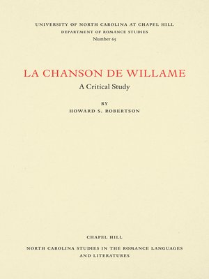 cover image of La Chanson de Willame